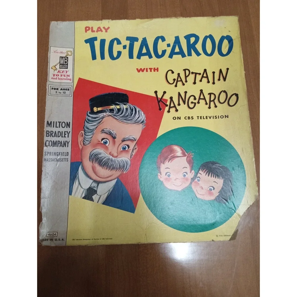 Captain Kangaroo Tic Tac‎ Roo Game Milton Bradley Vintage 1956 CBS Television